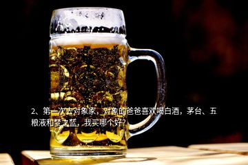 2、第一次去對象家，對象的爸爸喜歡喝白酒，茅臺、五糧液和夢之藍，我買哪個好？