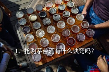1、搶購茅臺酒有什么訣竅嗎？
