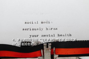 4、茅臺(tái)酒為什么叫“飛天茅臺(tái)”而不是“仙女茅臺(tái)”或者其他茅臺(tái)？