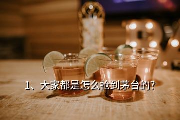 1、大家都是怎么搶到茅臺的？