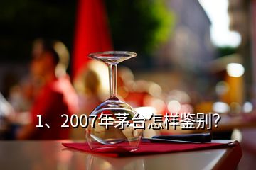 1、2007年茅臺怎樣鑒別？