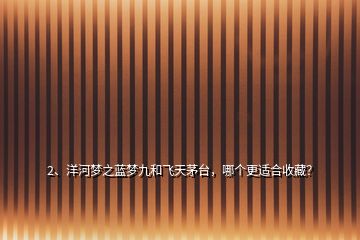 2、洋河夢之藍夢九和飛天茅臺，哪個更適合收藏？