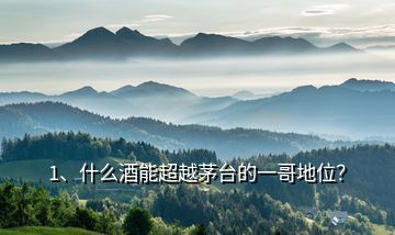 1、什么酒能超越茅臺(tái)的一哥地位？