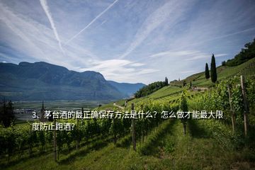3、茅臺酒的最正確保存方法是什么？怎么做才能最大限度防止跑酒？