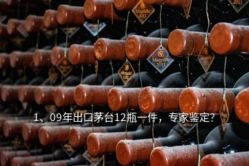 1、09年出口茅臺12瓶一件，專家鑒定？