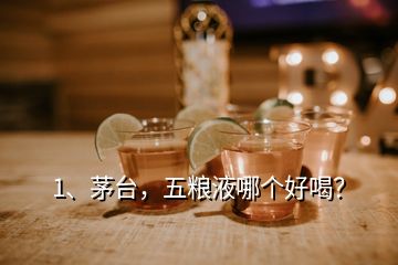 1、茅臺(tái)，五糧液哪個(gè)好喝？
