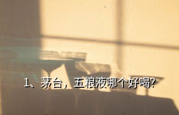 1、茅臺，五糧液哪個好喝？