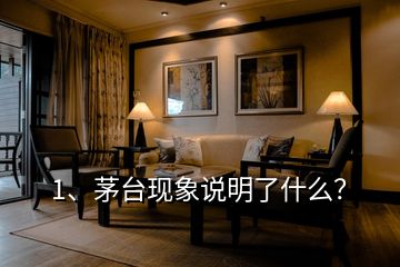 1、茅臺(tái)現(xiàn)象說明了什么？