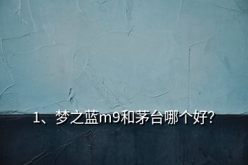 1、夢(mèng)之藍(lán)m9和茅臺(tái)哪個(gè)好？