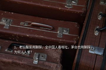 1、老壇酸菜用腳踩，全中國人看嘔吐，茅臺也用腳踩，為何人人愛？