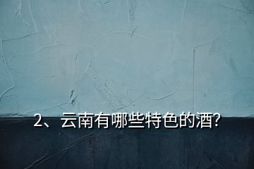 2、云南有哪些特色的酒？