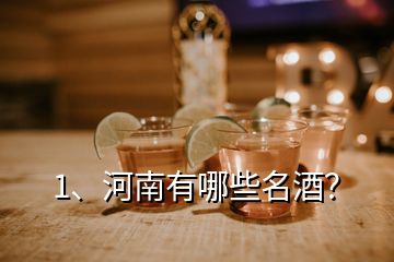 1、河南有哪些名酒？