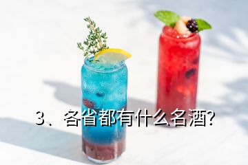 3、各省都有什么名酒？
