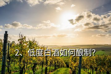 2、低度白酒如何釀制？