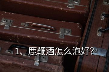 1、鹿鞭酒怎么泡好？