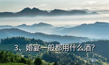 3、婚宴一般都用什么酒？