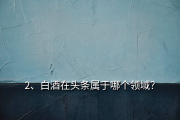 2、白酒在頭條屬于哪個(gè)領(lǐng)域？