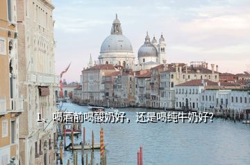 1、喝酒前喝酸奶好，還是喝純牛奶好？