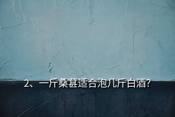 2、一斤桑葚適合泡幾斤白酒？