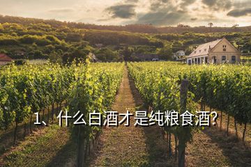 1、什么白酒才是純糧食酒？