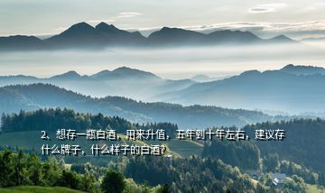 2、想存一瓶白酒，用來升值，五年到十年左右，建議存什么牌子，什么樣子的白酒？