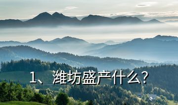 1、濰坊盛產(chǎn)什么？