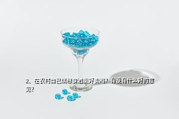 2、在農(nóng)村自己燒糧食酒能好賣嗎？有沒有什么好的意見？