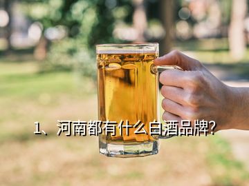 1、河南都有什么白酒品牌？