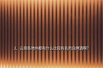 2、云南各地州都有什么比較有名的自烤酒啊？