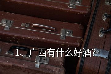1、廣西有什么好酒？