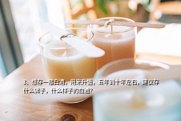 3、想存一瓶白酒，用來(lái)升值，五年到十年左右，建議存什么牌子，什么樣子的白酒？