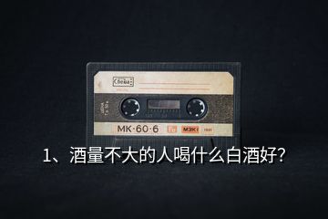 1、酒量不大的人喝什么白酒好？