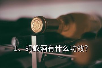 1、螞蟻酒有什么功效？
