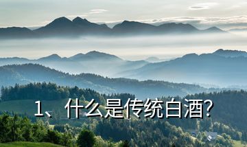 1、什么是傳統(tǒng)白酒？