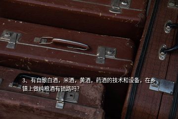 3、有自釀白酒，米酒，黃酒，藥酒的技術(shù)和設(shè)備，在鄉(xiāng)鎮(zhèn)上做純糧酒有銷路嗎？