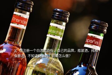 3、想注冊(cè)一個(gè)白酒的商標(biāo)，自己的品牌，瓶裝酒，純糧食釀造，不知道好做嗎？前期怎么做？