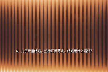 4、兒子元旦結(jié)婚，坐標(biāo)江蘇蘇北，結(jié)婚用什么酒好？