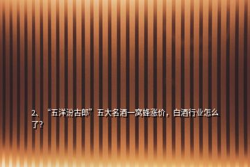2、“五洋汾古郎”五大名酒一窩蜂漲價(jià)，白酒行業(yè)怎么了？