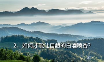 2、如何才能讓自釀的白酒噴香？