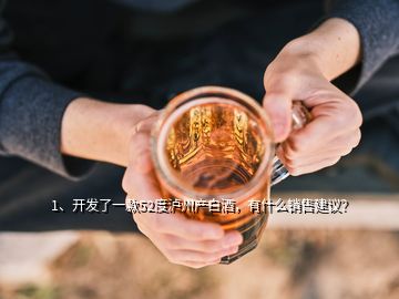 1、開發(fā)了一款52度瀘州產(chǎn)白酒，有什么銷售建議？