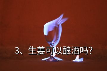 3、生姜可以釀酒嗎？