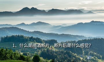 1、什么是喝酒斷片，斷片后是什么感覺？