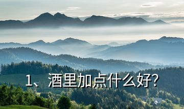 1、酒里加點(diǎn)什么好？
