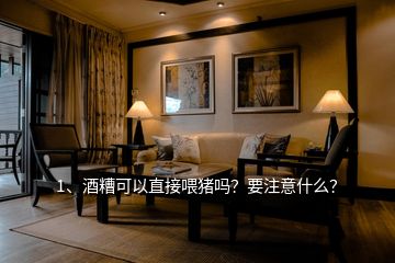 1、酒糟可以直接喂豬嗎？要注意什么？