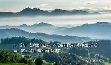 2、想存一些白酒自己喝，不是用來投資，哪種酒比較適合，便宜點的，如何保存比較好？
