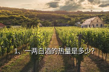 1、一兩白酒的熱量是多少？