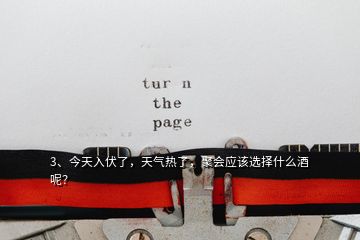 3、今天入伏了，天氣熱了，聚會應該選擇什么酒呢？
