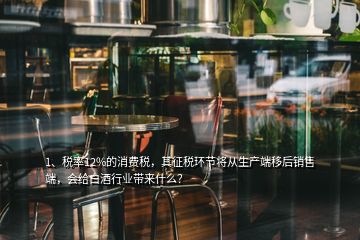 1、稅率12%的消費(fèi)稅，其征稅環(huán)節(jié)將從生產(chǎn)端移后銷售端，會給白酒行業(yè)帶來什么？