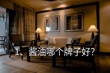 1、醬油哪個牌子好？