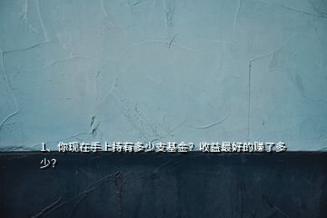 1、你現(xiàn)在手上持有多少支基金？收益最好的賺了多少？